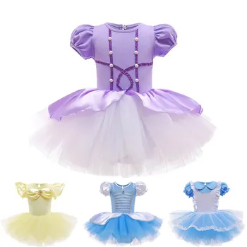 Küçük Kız Bale Etek Tutu Bebek Kız Prenses Elbise Çocuklar Sofya Alice Külkedisi Belle Cosplay Kostüm Çocuk Doğum Günü Elbise