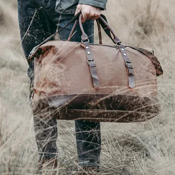 Küçük seyahat çantası Seyahat Adam Büyük Kapasiteli Seyahat Çantası Rahat Tuval Bagaj Açık Seyahat silindir çanta Erkek Tote Çanta