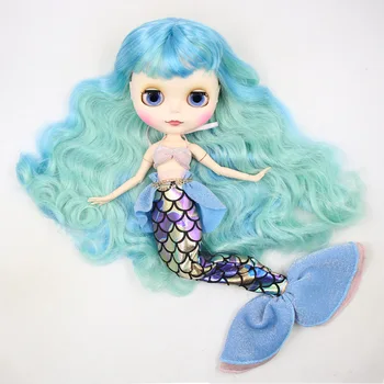Kıyafet blythe doll için 1/6 bebek mermaid takım elbise fishtail ölçekli dantel pembe sutyen Mermaid prenses elbise fit BUZLU licca ortak vücut hediye