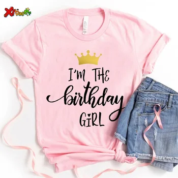 Kız doğum günü T Shirt Prenses erkek kral Elbise Taç çocuk Yaz Üst Giyim Çocuk Giyim T Shirt Kısa Kollu sevimli