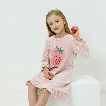Kızlar Pazen Gecelik Sevimli aile pijamaları 2021 Sonbahar Kış Yeni Çocuk Çocuk Pamuk Ev Kız Gecelik Sıcak Gecelik