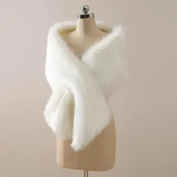 Kış Düğün Ceket Gelin Faux Kürk Sarar Sıcak şal Giyim Kore Tarzı Kadın Balo Akşam Parti CPA3307