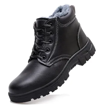 Kış iş çizmeleri Güvenlik Çelik Burunlu Ayakkabı Erkekler Kadınlar iş ayakkabısı Anti Kayma Güvenlik Ayakkabıları Kendinden koruyucu