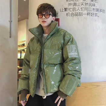 Kış Yeni Erkek Düz Renk Parkas Kaliteli Marka erkek Standı Yaka Harajuku Sıcak Kalın Ceket Erkek Moda Rahat Parka ceket