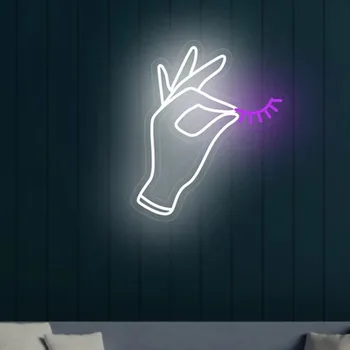 Led Estetik göz lashes Neon ışık burcu Ev Kirpik oda duvar dekoru Tırnak güzellik çubuğu Yatak odası İş Neon İşaretleri