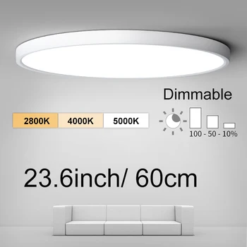 LED Kısılabilir panel aydınlatma 600 Büyük 23 inç 60cm CCT 220V Ev Mutfak Yatak Odası Oturma Odası Ultra İnce Led panel tavan ışığı s