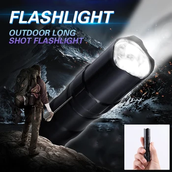 LED taşınabilir el feneri Acil Aydınlatma IP65 Su Geçirmez Taktik Torch Lambası Açık Kamp Yürüyüş Ultra Parlak El Feneri