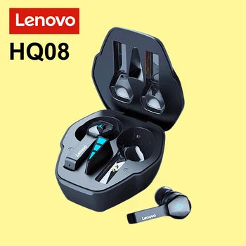 Lenovo HQ08 TWS oyun kulaklığı AAC HİFİ Müzik Bluetooth mikrofonlu kulaklıklar 400mAh Şarj Kutusu Kulaklık Gürültü İptal