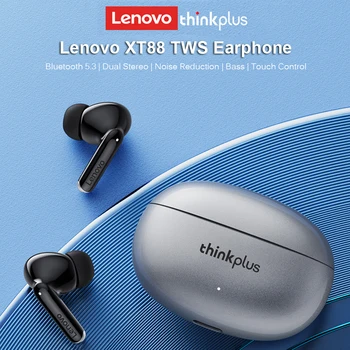 Lenovo XT88 TWS Kablosuz Kulaklık Bluetooth 5.3 Çift Stereo Gürültü Azaltma Kulaklık Spor Kulaklıklar Bas Dokunmatik Kontrol Kulaklık