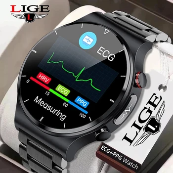 LIGE 2022 EKG + PPG akıllı izle erkekler Kan Basıncı Kalp Hızı Saatler IP68 Su Geçirmez Spor İzci Smartwatch İçin Xiaomi