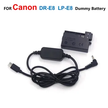 LP-E8 Kukla Pil DR-E8 Çoğaltıcı USB C Tipi USB-PD Canon EOS İçin Kablo DC Converter T2i T3i T4i T5i 550D 600D 650D 700D