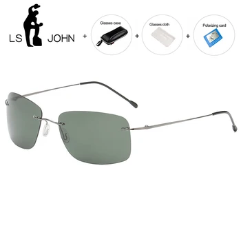 LS JOHN 2020 Yeni Polarize Güneş Gözlüğü Erkekler Marka Tasarımcısı Titanyum Alaşımlı Çerçevesiz güneş gözlüğü Spor Sürüş Binmek Gözlük Erkekler İçin