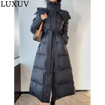 LUXUV Markalar Yeni Kış Koleksiyonu Ceket Şık Rüzgar Geçirmez Kadın CoatWomens Kapitone Ceketler Uzun Sıcak Parkas Tops