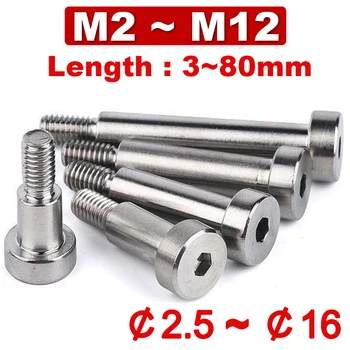 M2 M2. 5 M3 M4 M5~M16 İç Altıgen Konumlandırılmış mil Omuz Vida 304 Paslanmaz Çelik Altıgen Fiş Limit Vida Fincan Kafa Rulman Cıvata