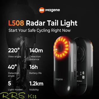 Magene L508 Radar Kuyruk İşık Bisiklet Arka Fren Algılama Lambası Eyer Seatpost Ebike su geçirmez LED Şarj Bisiklet Arka Lambası