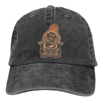 Mahakala İllüstrasyon Hindu Sihizm Budist Relgion Sanat beyzbol şapkası kovboy şapkası Doruğa kap Kovboy Bebop Şapka Erkekler ve kadınlar şapka