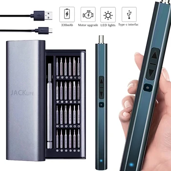 Manuel Tornavida USB Şarj Taşınabilir Mini Elektrikli Tornavida Akülü Matkap Manyetik Vida Tamir KitMagnetic