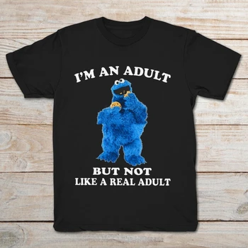 Marka Çerez Canavar Im Bir Yetişkin Ama Gerçek Bir Yetişkin Gibi Değil 2019 Yaz Menshort Kollu T-Shirt