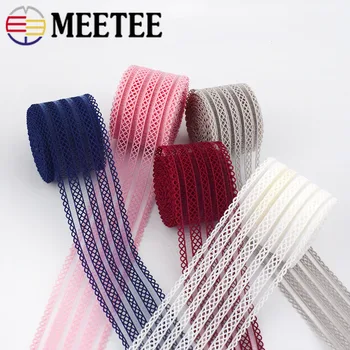 Meetee 18mm (23 metre)35mm (9 metre) şeffaf ağ Elastik Bant DIY El Yapımı Yay Çantası Giyim Dekorasyon Dikiş Aksesuarları BD414