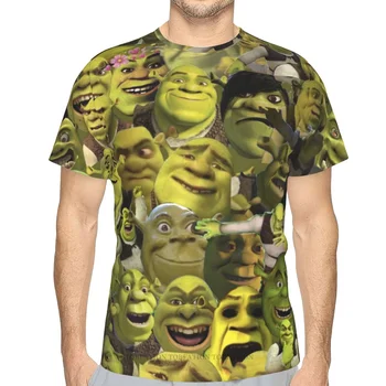Meme 3D Baskılı T Shirt Adam Shrek Film Unisex Polyester Gevşek Spor Üstleri Hip Hop Plaj Erkek Tees