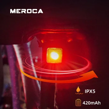 MEROCA Bisiklet arka ışık Akıllı Fren sensörlü ışık MTB Yol Bisikleti için Gece Seyahat Güvenlik uyarı ışığı Bisiklet Aksesuarları