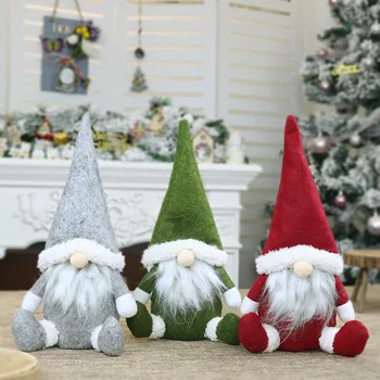 Merry Christmas Uzun Şapka İsveç Santa Gnome Peluş Bebek Süsleri El Yapımı Elf Oyuncak Tatil Ev Partisi Dekoru