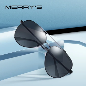 MERRYS tasarım Erkekler Klasik Pilot Güneş Gözlüğü Havacılık Çerçeve HD Polarize Güneş Gözlüğü Sürüş Erkekler Için UV400 Koruma S8138