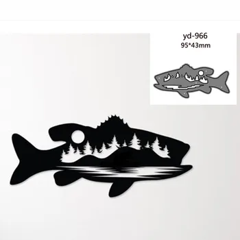 Metal Kesme Ölür balık Dekorasyon koleksiyon defteri kağıdı Zanaat Bıçak Kalıp Bıçak Yumruk Şablonlar