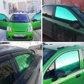 Metalik yeşil %22 % VLT araba yan pencere tonları Filmi rulo renklendirme ev cam güneş gölge folyo 90 % UV ısı bloğu 50x300 cm