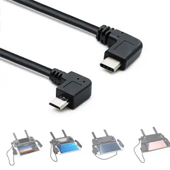Mikro USB Tip C Mikro USB3. 1 Veri Kablosu 90 Derece Kordon Açısı OTG 1ft Sağ Kablo Siyah