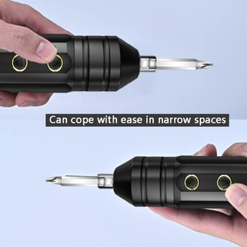 Mini Akülü Elektrikli Tornavida USB Şarj Edilebilir 1200mAh Pil Elektrikli Tornavida Taşınabilir Güç alet takımı Uçları ile