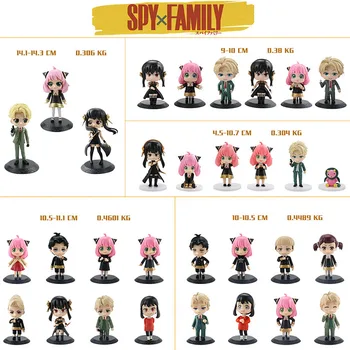 Mini Casus X Aile 6 adet/takım 10 CM PVC Rakamlar Anya Forger Loid Forger Yor Forger Heykelcik Manga oyuncak bebekler