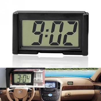 Mini Küçük kendinden yapışkanlı araba Masa saati elektronik saat Göstergeleri Dijital LCD ekran