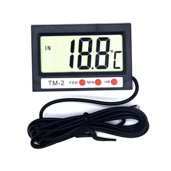 Mini LCD Dijital Termometre Dondurucu Buzdolabı Buzdolabı Akvaryum Sıcaklık Ölçer-50 ~ 70 derece prob sensörü Saat