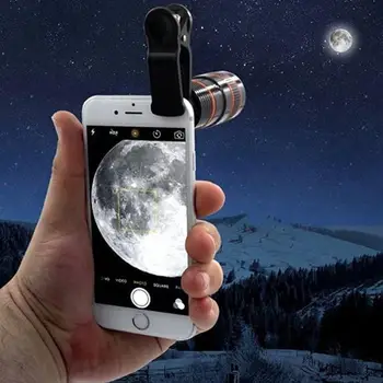 Mini Telefoto Telefon Lens 12X Optik Zoom Çoğu Türleri Uyar Telefonları için Seyahat, fotoğraf Kamp Açık Araçları
