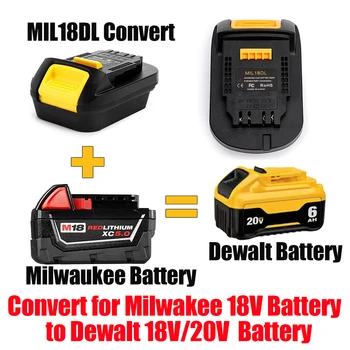 MİL18DL Pil Dönüştürücü Adaptör Milwaukee M18 Serisi Dönüştürmek 20V Pil Kullanımı İçin Dewalt 18/20 Volt Güç Aracı
