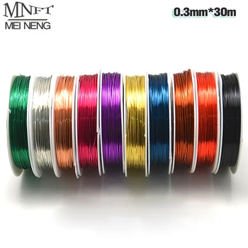 MNFT 10 Renk Seçin 0.3 mm*25 m Bakır tel / Sinek Balıkçılık cazibesi yem yapma malzemesi Midge Larve Perisi Fly Bağlama Malzemesi