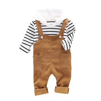 Moda Bahar Sonbahar Bebek Erkek Kız Elbise Çocuk Karikatür pamuklu tişört Tulum 2 adet / takım bebek kıyafetleri Çocuklar Eşofman