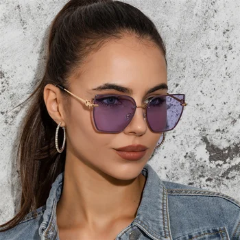 Moda Boy Kare Kedi Göz Güneş Kadınlar Marka Degrade Lens Düz Üst güneş gözlüğü Büyük Vintage Lady Shades Gözlük