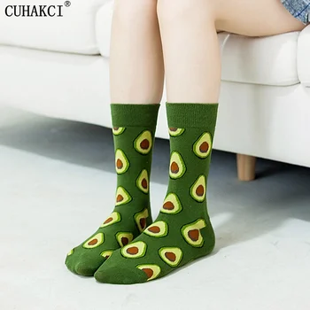 Moda Kişilik Kadın Avokado Gıda Uzun Çorap Kahvaltı Meyve Harajuku Suşi Soken Komik Kaliteli Moda Çorap CUHAKCİ 