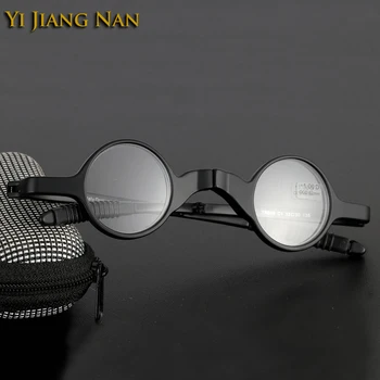 Moda Siyah Küçük Yuvarlak Gözlük TR90 Optik Gözlük çerçevesi Katlanır okuma gözlüğü Retro Gözlük Durumda