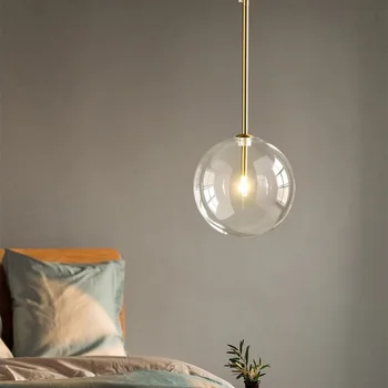 Modern cam top şeklinde asma lamba yatak odası asılı ışıklar İskandinav oturma odası için kapalı dekor aydınlatma mutfak altın süspansiyon ışıkları