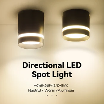 Modern Spot Led tavan kapalı Spot alüminyum lamba 220V 5/10 / 15W Downlight odak aydınlatma fuaye mutfak yatak odası Spot ışık