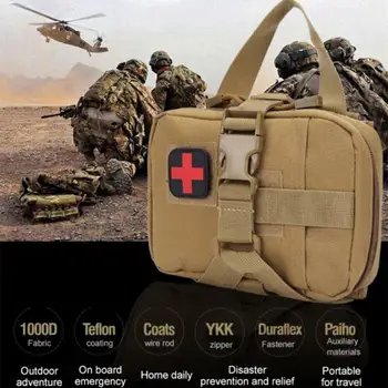 Molle Taktik Ilk Yardım Kitleri tıbbi kılıf Acil Açık Ordu Askeri EDC Avcılık Kamp Çekim Travma Survival Dişli