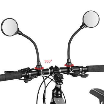 MTB dikiz aynası Esnek Bisiklet Güvenlik Yuvarlak Gidon Ayna Değiştirme Conveninently ve Basit Kurulum Bisiklet Parçaları
