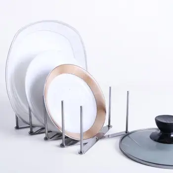 Mutfak düzenleyici tencere kapağı Rafı Genişletilmiş Çelik kaşık Tabak Tutucu Raf pişirme kabı Tepsi Standı Aksesuarları Depolama