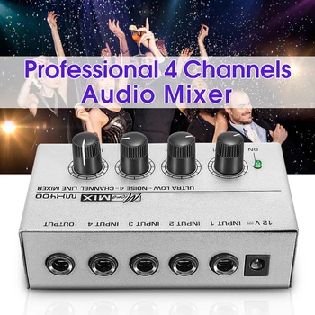 MX400 ses mikseri Mono Mikro Mix Profesyonel 4 Kanal Analog Aile Mini Taşınabilir Kompakt Ses Adaptörü DJ KTV Karaoke