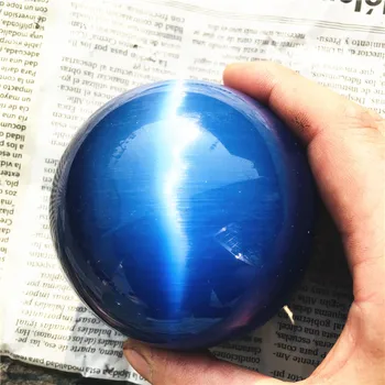 Nadir Doğal Kuvars mor Kedi Gözü Kristal Şifa Topu Küre 60mm + Standı 5AAA