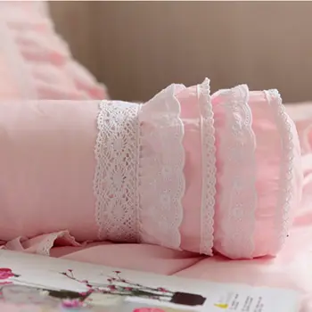 Nakış pembe yastık düğün dekoratif yatak yastık tatlı şeker yastık prenses fırfır dantel bel yastık kanepe el dayanakları