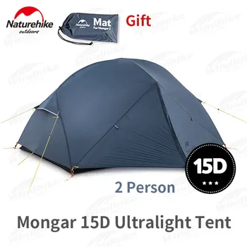 Naturehike Mongar 2-3 Kişi Kamp Çadırı 15D Naylon Yükseltme Çift Katmanlı Açık Çadır Ultralight Su Geçirmez Seyahat yürüyüş çadırı